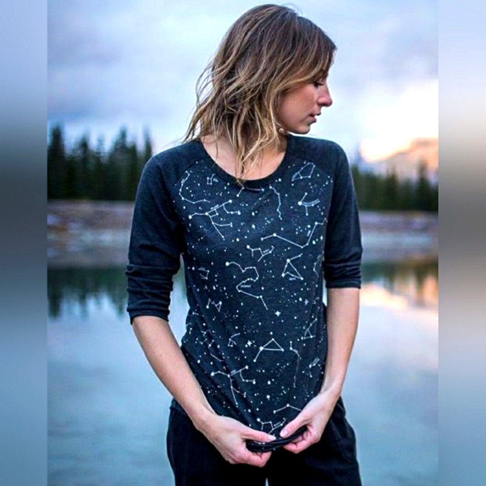 tentree Black Constellation Print Women's Top